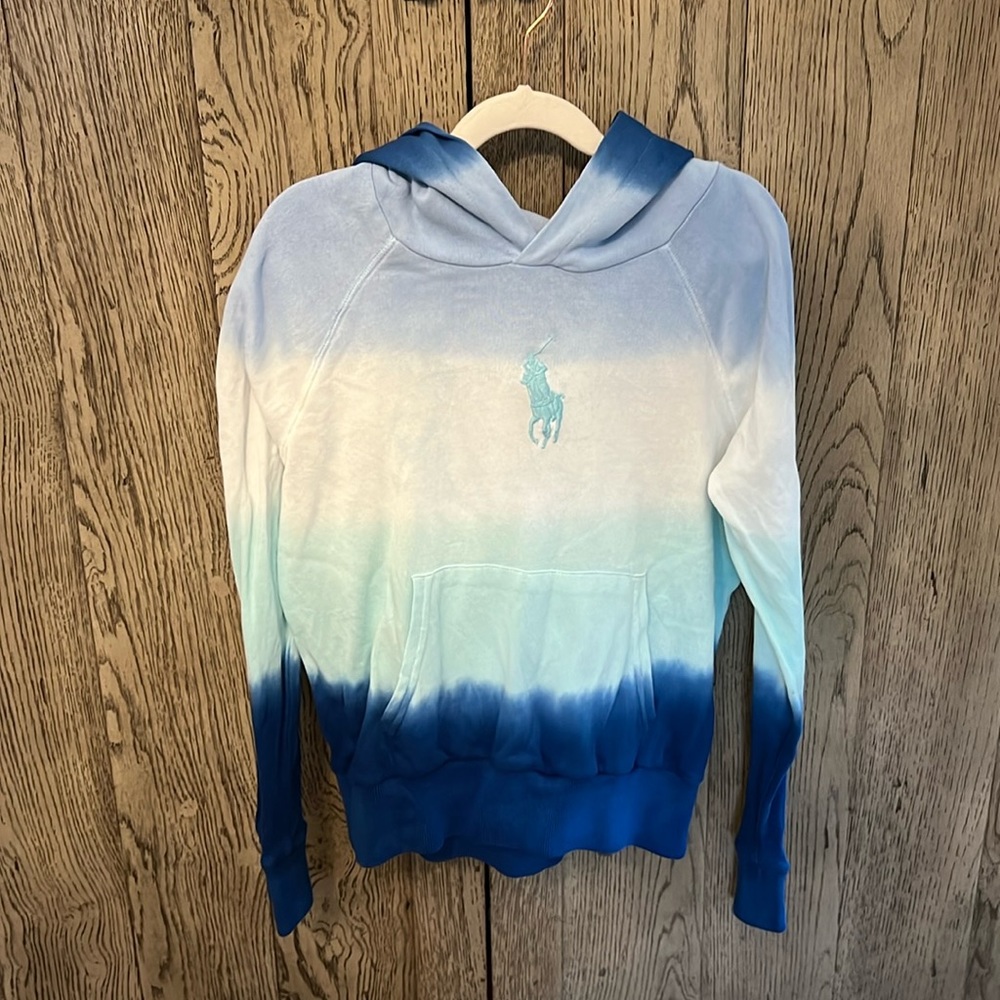 Polo Spa Terry Long-sleeve Hoody. Blue tie-dye. Size M.